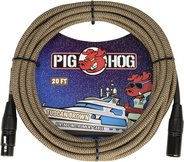 Pig Hog PHM20TBR Woven Microphone Cable - 20FT XLR-XLR Tuscan Brown Thumbnail