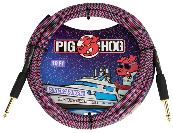 Pig Hog Instrument Cable, 10ft - Riviera Purple- Front