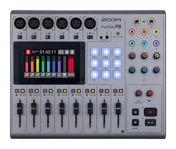 PodTrak P8 Portable Multitrack Podcast Recorder Workstation TOP