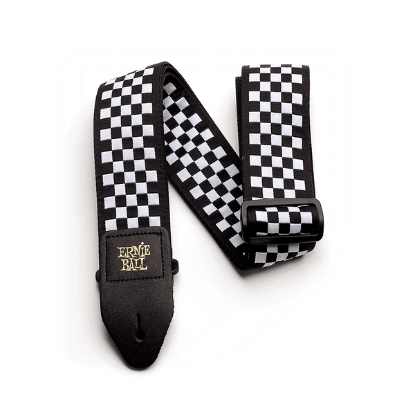 Ernie Ball Classic Jacquard Guitar Strap/Bass Strap - Black & White Checkers