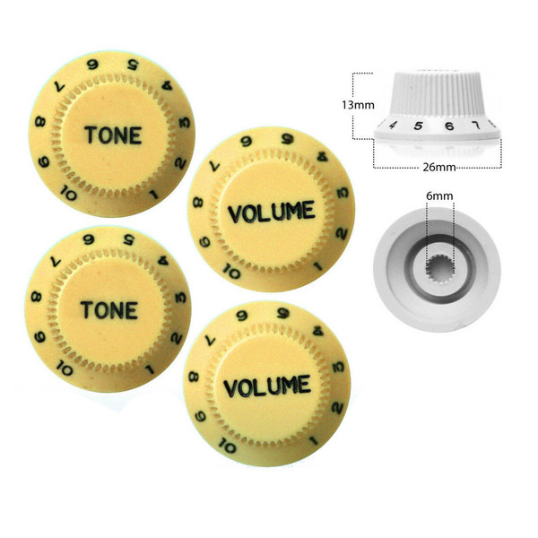 Strat Style Volume/Tone Control Knobs x 4