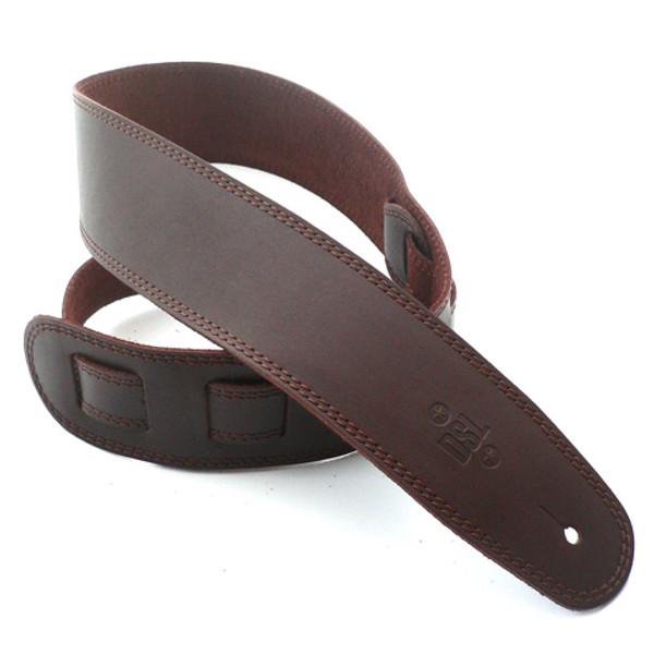 DSL Straps SGE25-17-2 Classic Leather Single Ply Guitar Strap - Saddle Brown