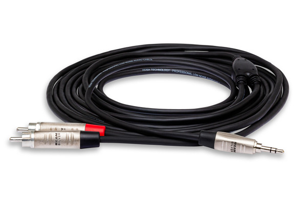 HOSA HMR006Y Pro Stereo Breakout REAN 3.5 mm TRS to Dual RCA - 6ft