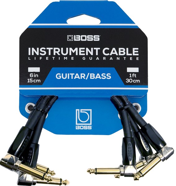 BOSS BIC-PC-3 Instrument Patch Cable 6" 3-Pack