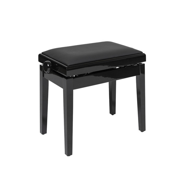 Stagg Hydraulic Piano Bench in Highgloss Black w/ Vinyl Seat