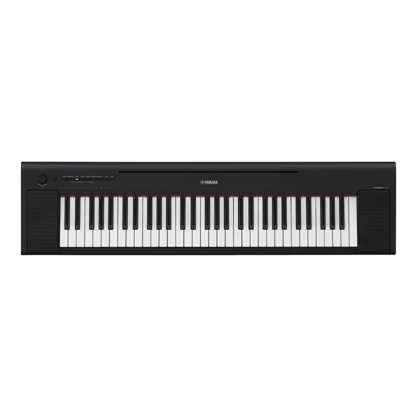 Yamaha NP-15B Piaggero 61-key keyboard front view on white background