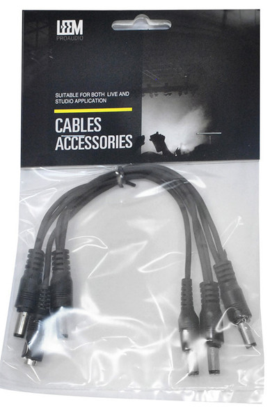 Leem Power to 5-Pedals Daisy Chain Cable with Straight Plugs