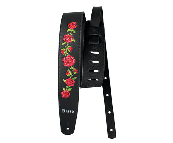 Basso Guitar Strap - Synthetic Black Floral