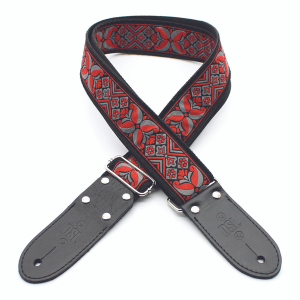Jacquard Weaving DC-RED Guitar Strap DSL STRAPS
