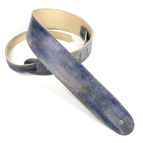 HD25-BLUE Exotic Leather Hand Dyed Guitar Strap - Blue DSL STRAPS