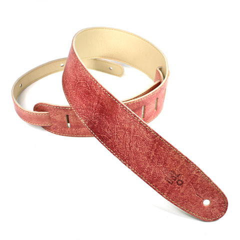 HD25-RED Hand Dyed Leather Guitar Strap - Red