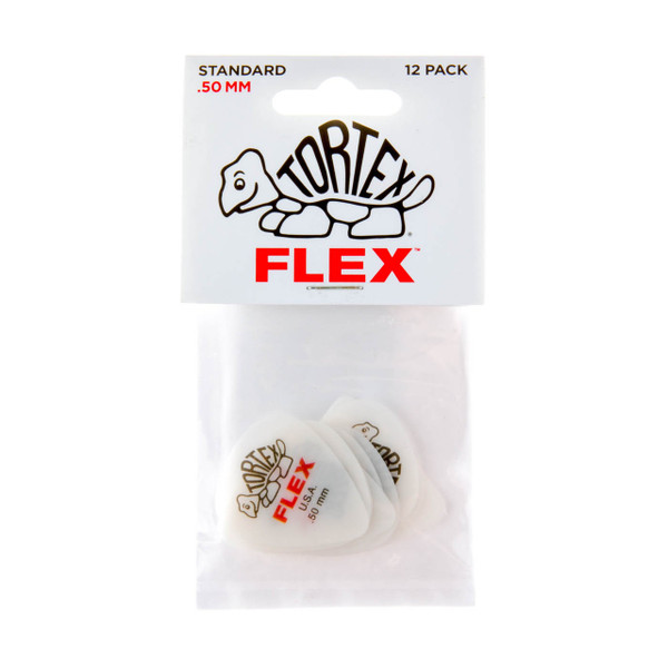 Jim Dunlop Tortex Flex Standard .50mm Guitar Pick - 12 Pack Front