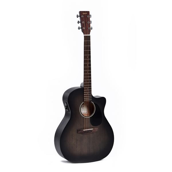 Sigma GC-10E-TBK Acoustic Electric Guitar - Tranclucent Black Satin
