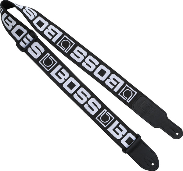 BOSS Monogram Guitar Strap - Black/White
