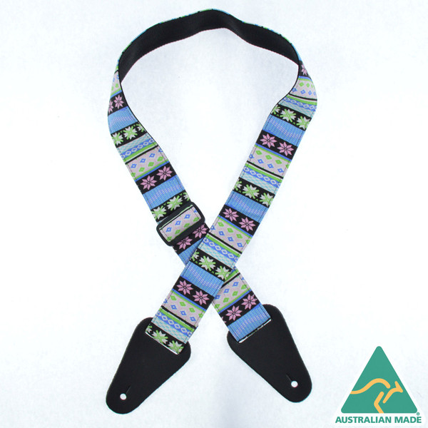 Candy Stripe Blue Rag Guitar Strap