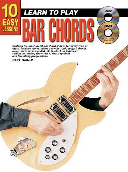Progressive 10 Easy Lessons Learn To Play Bar Chords Book/CD/DVD