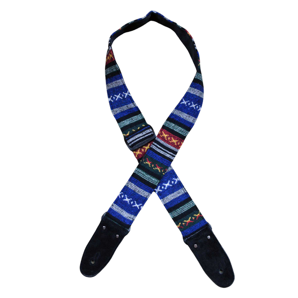 Blue Rasta Rag Guitar Strap