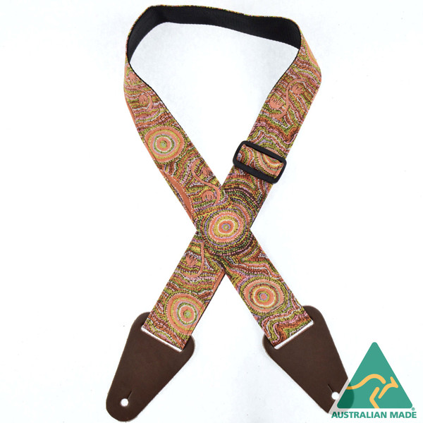 Aboriginal Art Guitar Strap – Warlu Goanna Dreaming