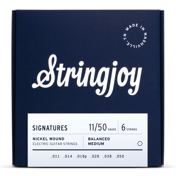Stringjoy Signatures Balanced Medium Gauge Nickel Wound Electric Guitar Strings 10-50