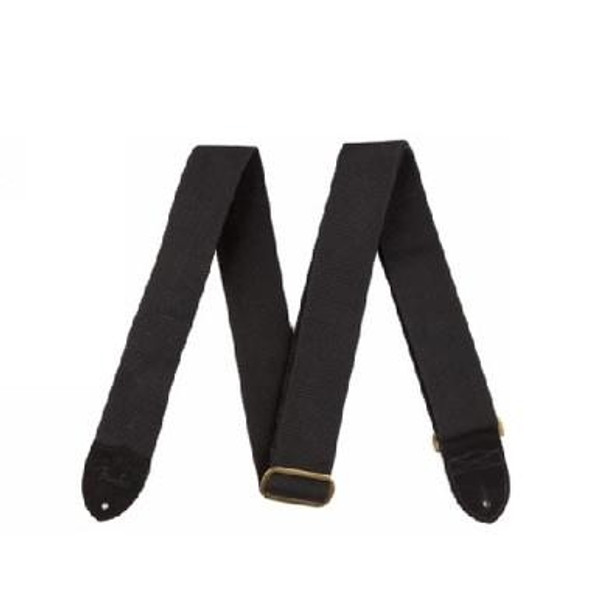 Fender Cotton/Leather Strap - Black