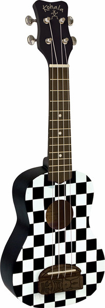 Kohala Series Soprano Ukulele in Checkerboard - Natural Satin Finish