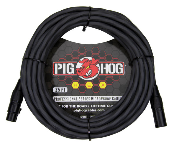 Pig Hog Hex Series XLR Cable 25FT-  Grey