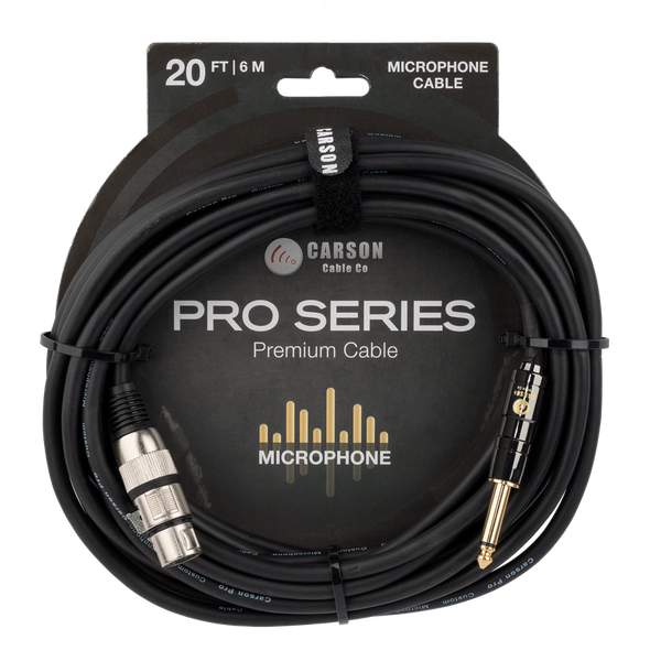Carson Pro Series CAM20H Mono Jack to XLRF Mic Cable