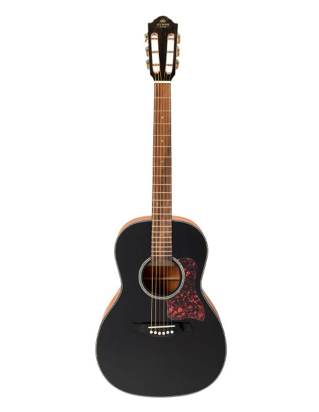 Gilman GPA10 Parlour Acoustic Guitar w/ Spruce Top - Black Gloss Top & Natural Satin