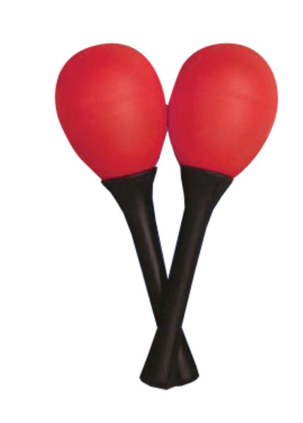 Mano Percussion 5" Egg Maracas with Handle - Red