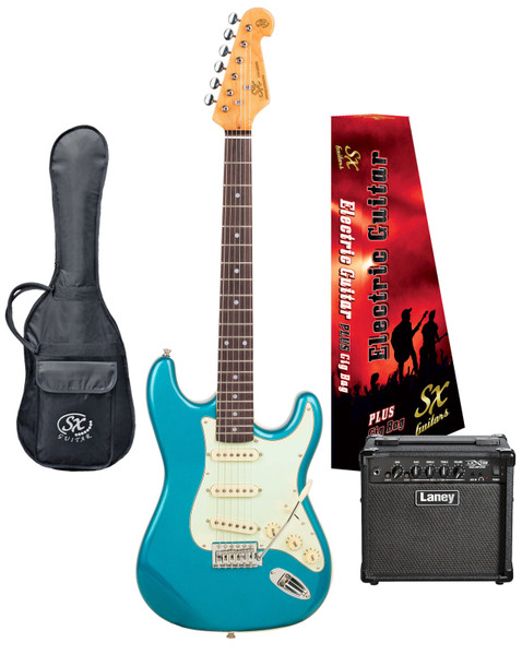 Sx 3/4 Vintage Electric Guitar Pack w/ Laney Amp - Lake Placid Blue Sx 3/4 Vintage Electric Guitar Pack w/ Laney Amp - Lake Placid Blue