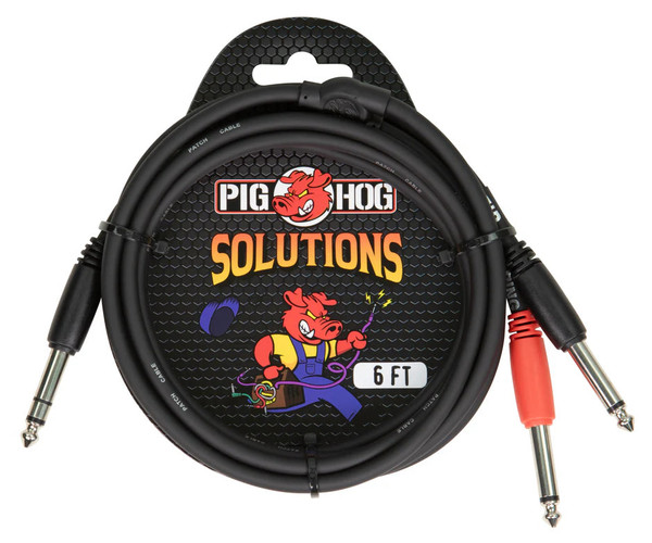 Pig Hog Solutions - 3ft TRS(M)-Dual 1/4" Insert Cable Pig Hog Solutions - 3ft TRS(M)-Dual 1/4" Insert Cable