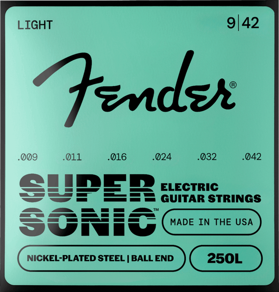 Fender Super 250L Electric Guitar Strings Nickel Plated Steel 9-42