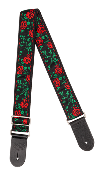 XTR Vintage Jacquard Guitar Strap – Rose and Thorns