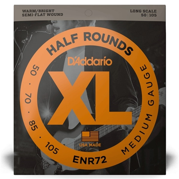 D'Addario ENR72 Half Rounds Bass Guitar Strings Medium 50-105 Long Scale