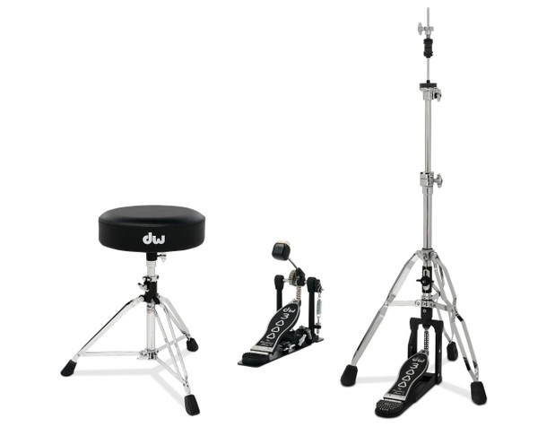 DW Hardware Pack. Inc: 3000 Series Single Pedal, 3-leg Hi-Hat Stand & Stool