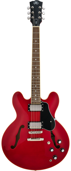SX Semi-Hollow Electric Guitar in Transparent Red