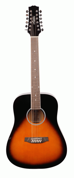 Ashton D20/12 12-String Dreadnought Acoustic Guitar – Tobacco Sunburst