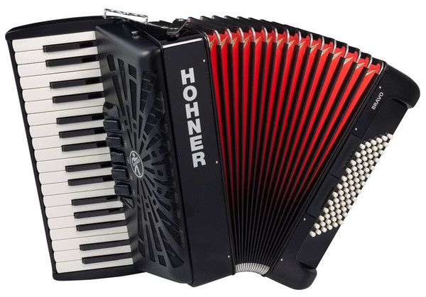 Hohner Bravo III 72 Bass Piano Accordion – LMM Reeds with Gig Bag