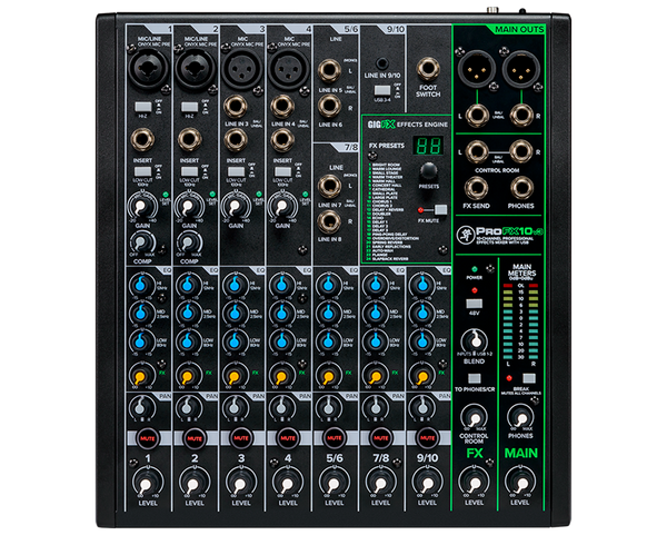 Mackie ProFX10v3 – 10-Channel Professional Mixer with USB & Effects