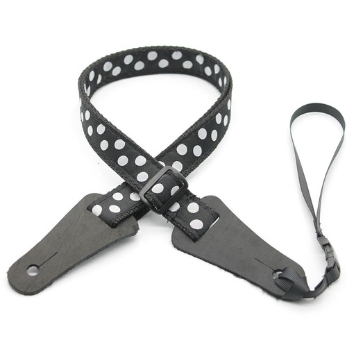 DSL Poly Weaving Ukulele Strap - Polka White