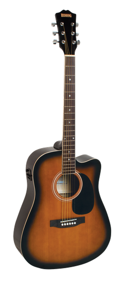 RED50CETS Dreadnought electric/acoustic with Venetian cutaway. - Tobacco Sunburst Gloss Redding