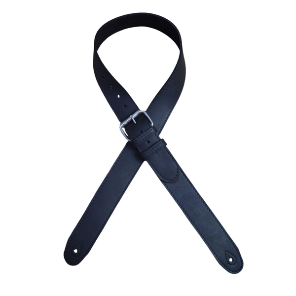 Colonial Leather Suede Backed & Stitched Heavy Duty Buckle Strap - Black