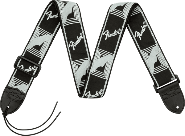 Fender Monogrammed Guitar Strap -  Black/Light Grey/Dark Grey