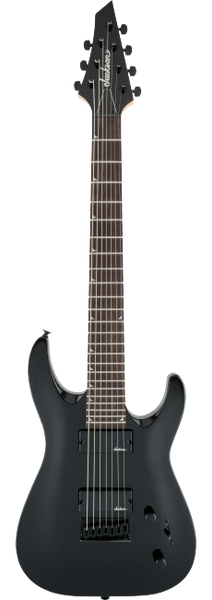 Jackson JS Series Dinky JS22-7 7-string electric guitar with 26.5" scale, compound radius fingerboard and high-output humbuckers in Gloss Black.
