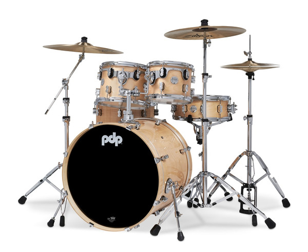 PDP Concept Maple 5-piece drum kit in natural finish with European maple shells and PDP 800 series hardware pack.
