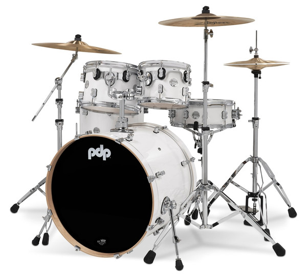 PDP Concept Maple 5-piece drum kit in white finish with European maple shells and PDP 800 series hardware pack.