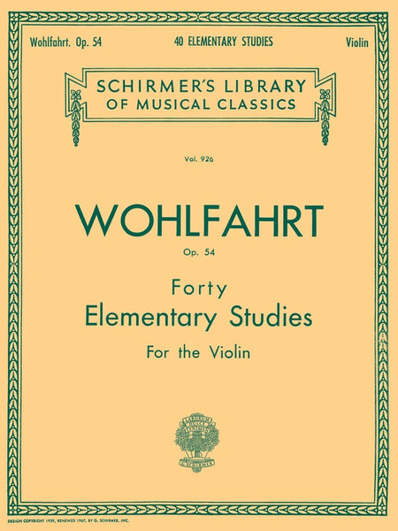 Wohlfahrt - 40 Elementary Studies Op 54 Violin