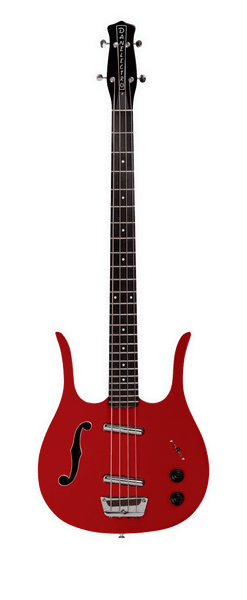 Danelectro Red Hot Longhorn Bass Black Red front view