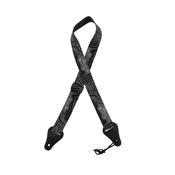 Colonial Leather Aboriginal Art Ukulele Strap – Dreamtime River Bed