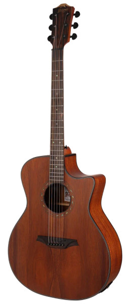 Bromo BAT2MCE acoustic electric guitar mahogany front view